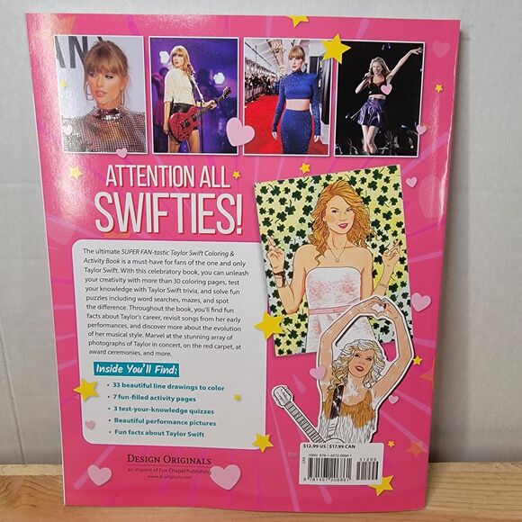Super FAN-tastic TAYLOR SWIFT Coloring & Activity Book 96 Pages - NEW - Picture 4 of 4